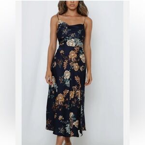 Hello Molly Navy Floral Midi Dress